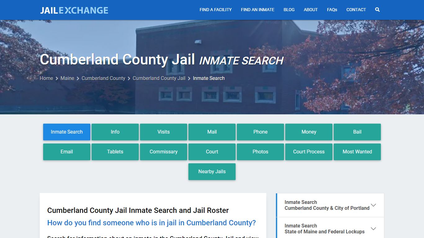 Inmate Search: Roster & Mugshots - Cumberland County Jail, ME